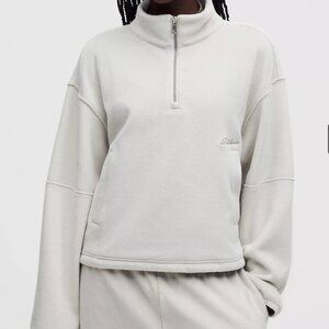 NEW NWOT Lululemon Plush Velour Oversized Half Zip Color: Dove Grey Size: M